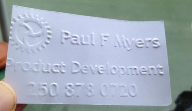 3D打印名片 3D打印壓花機(jī)制作另類商務(wù)名片