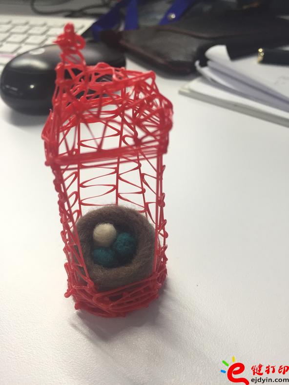 [內(nèi)附美圖]第一次3D打印筆DIY作品之毛氈鳥(niǎo)巢